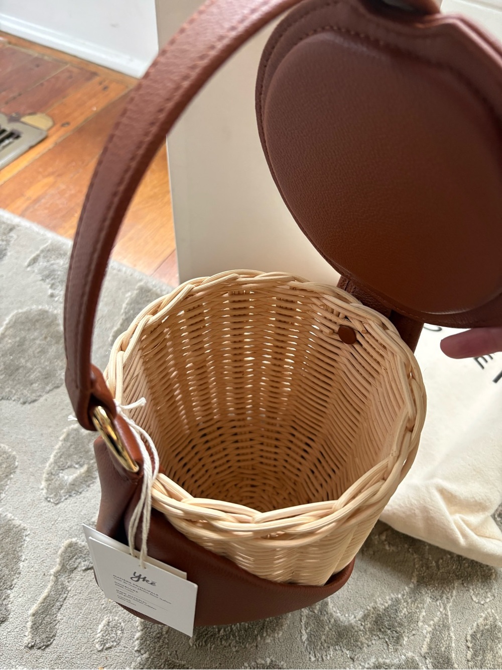 Polène Yké Basket Bag - Dark Brown / Tan - NWT ✨ - Picture 6 of 9